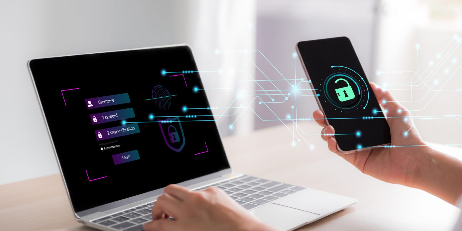 female hand using smartphone get 2-step verification to unlock a highly secure login access, virtual login screen information,secure Internet access, cybersecurity