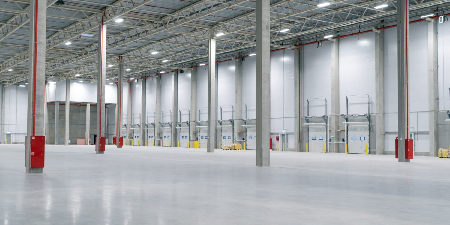 Large modern empty storehouse, nobody